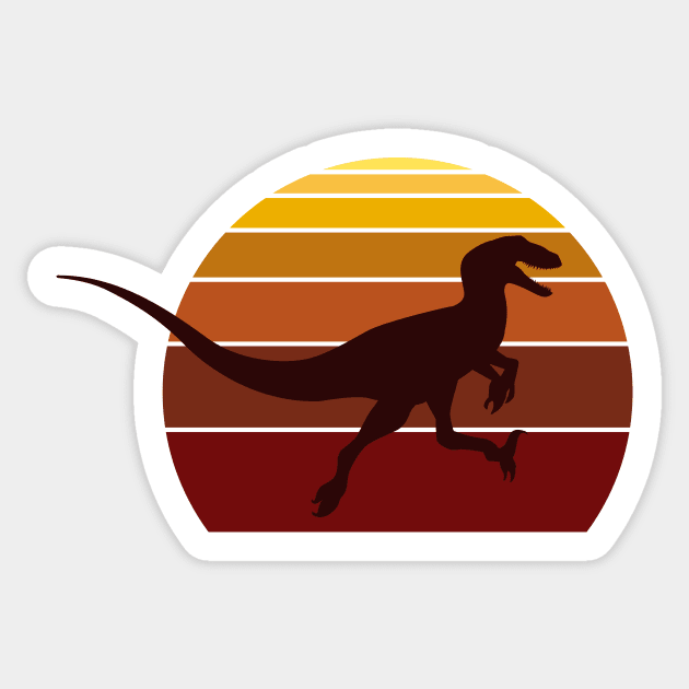 Velociraptor Retro Shirt Design Sticker by FalconArt